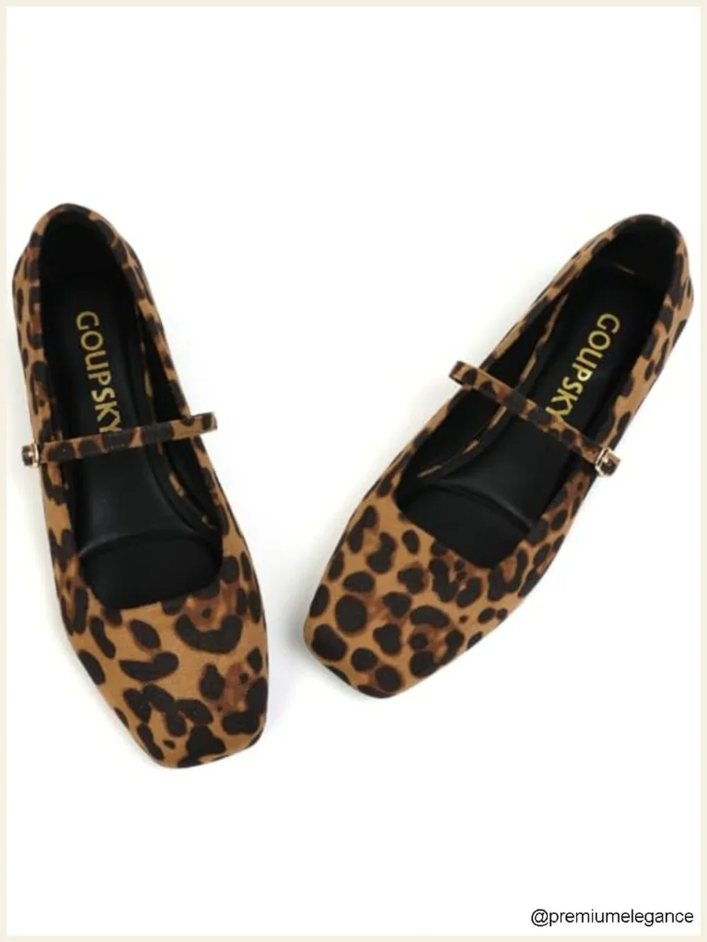 Faux Leather Square Toe Mary Jane Flats with Adjustable Ankle Buckle Slip On